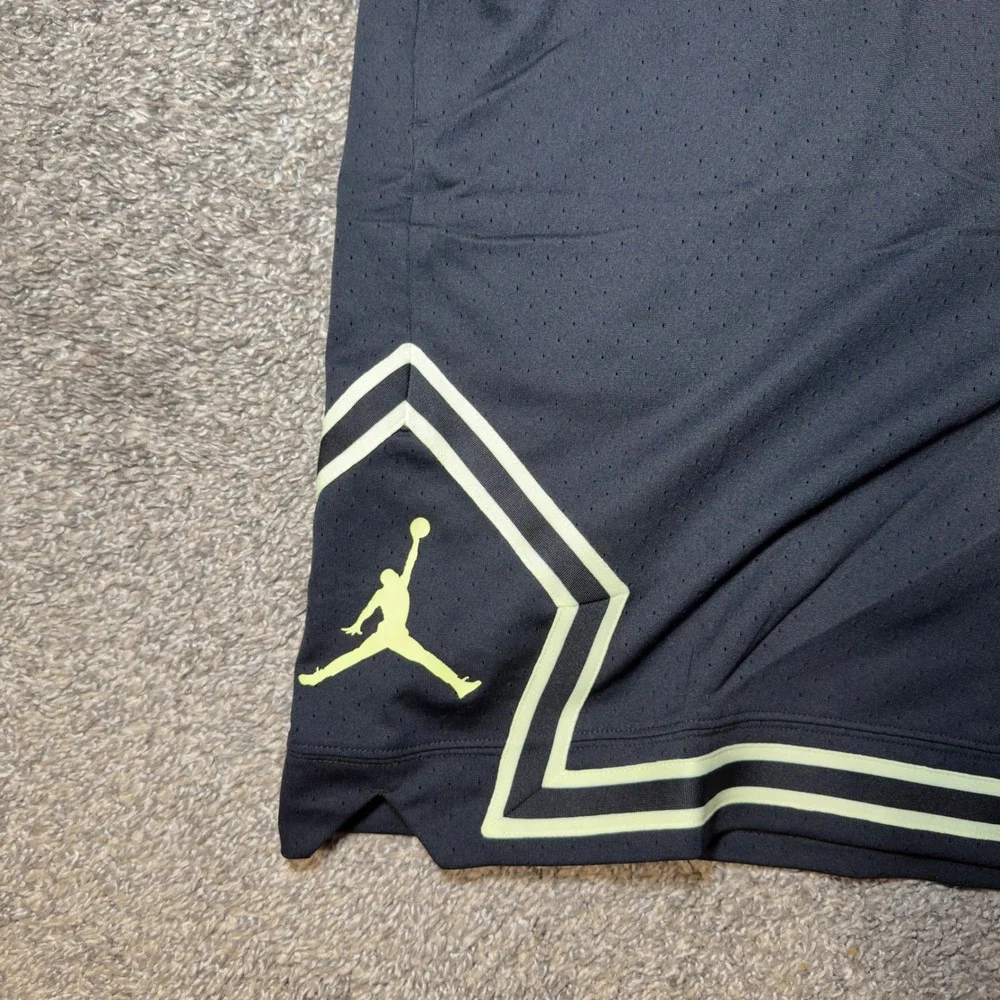 NWT Jordan Mens Dri-FIT Diamond Basketball Shorts Black Lime Glow IF5832-010 3XL
